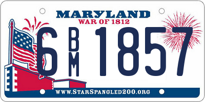 MD license plate 6BM1857