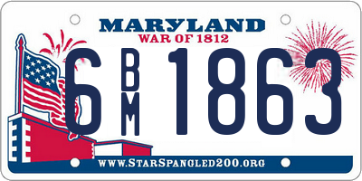 MD license plate 6BM1863