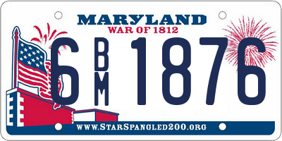 MD license plate 6BM1876