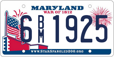 MD license plate 6BM1925