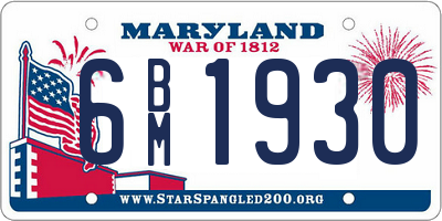 MD license plate 6BM1930