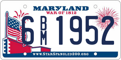 MD license plate 6BM1952