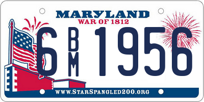 MD license plate 6BM1956