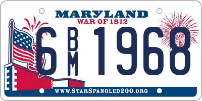 MD license plate 6BM1968