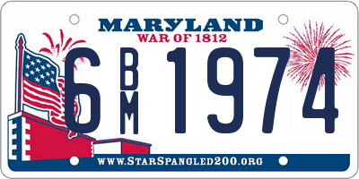 MD license plate 6BM1974