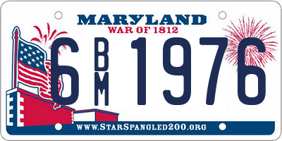 MD license plate 6BM1976