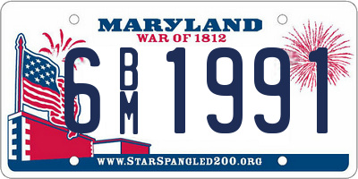 MD license plate 6BM1991