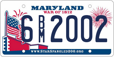 MD license plate 6BM2002