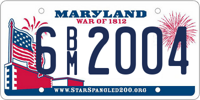 MD license plate 6BM2004