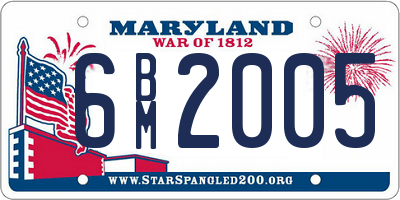 MD license plate 6BM2005