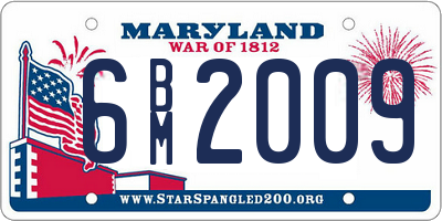 MD license plate 6BM2009