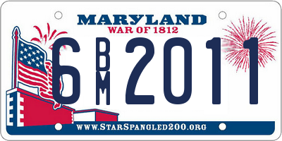 MD license plate 6BM2011