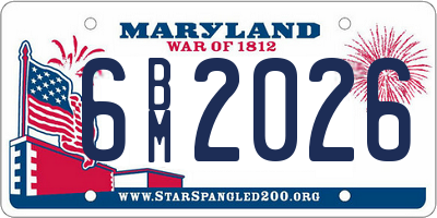 MD license plate 6BM2026