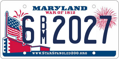 MD license plate 6BM2027