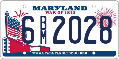 MD license plate 6BM2028