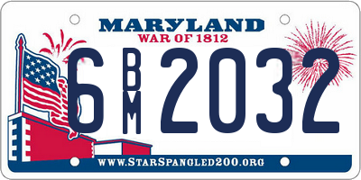 MD license plate 6BM2032