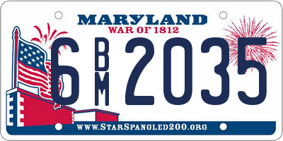 MD license plate 6BM2035