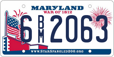 MD license plate 6BM2063