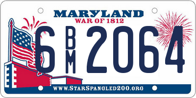 MD license plate 6BM2064