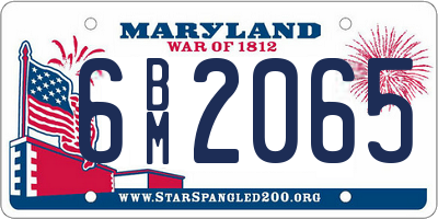 MD license plate 6BM2065