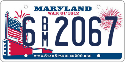 MD license plate 6BM2067