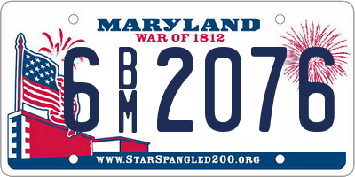 MD license plate 6BM2076