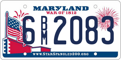 MD license plate 6BM2083