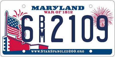 MD license plate 6BM2109