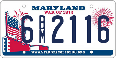 MD license plate 6BM2116