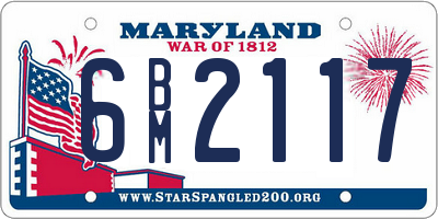MD license plate 6BM2117