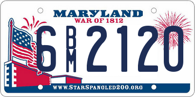 MD license plate 6BM2120
