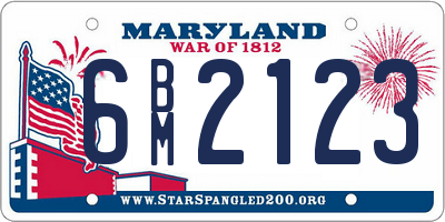 MD license plate 6BM2123