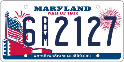 MD license plate 6BM2127