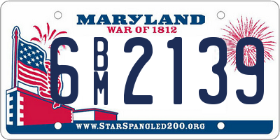MD license plate 6BM2139