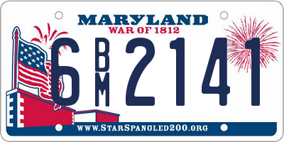 MD license plate 6BM2141