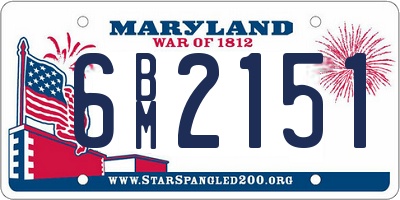 MD license plate 6BM2151