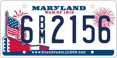 MD license plate 6BM2156