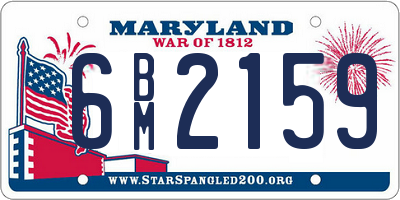 MD license plate 6BM2159