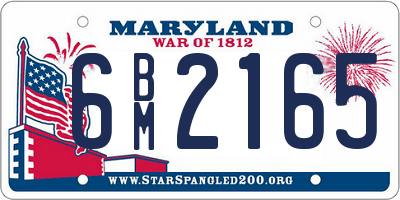 MD license plate 6BM2165