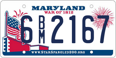 MD license plate 6BM2167