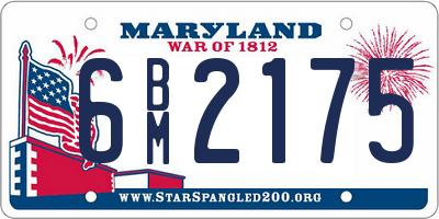 MD license plate 6BM2175