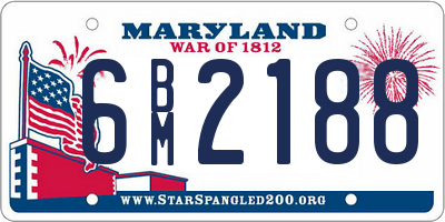 MD license plate 6BM2188