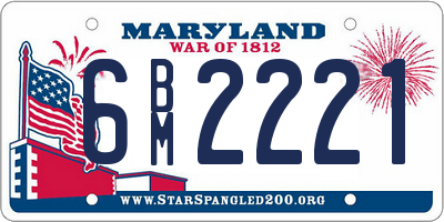 MD license plate 6BM2221