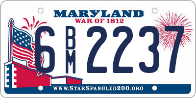 MD license plate 6BM2237