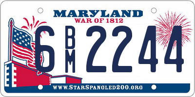MD license plate 6BM2244