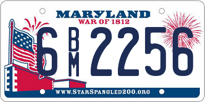 MD license plate 6BM2256