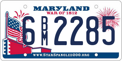 MD license plate 6BM2285