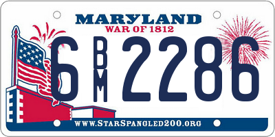 MD license plate 6BM2286