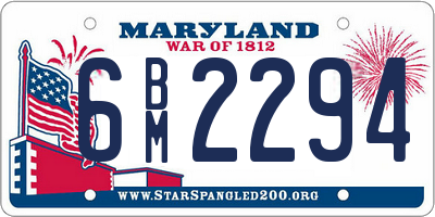 MD license plate 6BM2294