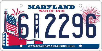 MD license plate 6BM2296